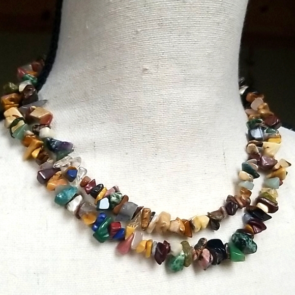 Vintage 1970s Boho Semi-precious Stone Necklace - Picture 3 of 8